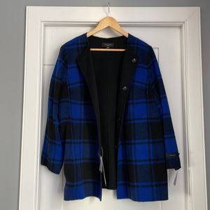 REVERSIBLE checkered plaid PETITE jacket